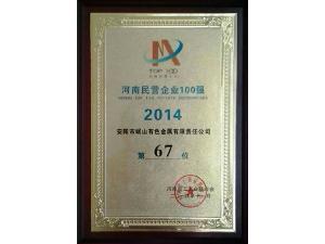 2014年度河南民營企業(yè)100強(qiáng)